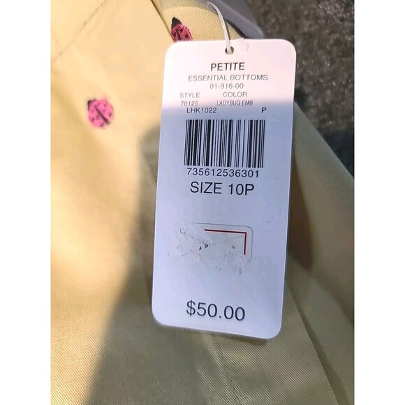 New NWT Kate Hill Casual Apple Green Embroidered Ladybug Skort Size 10 - Picture 3 of 12